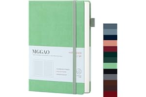 MGGAO A5 Ruled Journals for Writing 100 GMS Lined Thick Paper with 188 Numbered Pages Premium Leather Hardcover Notebook for Personal Writing Study Office Travel Recording