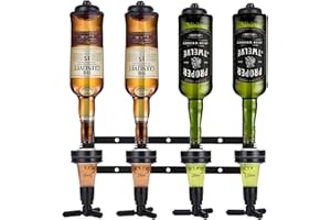 SOULPALA Bar Butler Doseur Alcool Meuble Optique Distributeur Verseur Murale 4 Bouteille Support de Boisson Liqueur pour Bar à La Maison et Commerciaux (Noir)