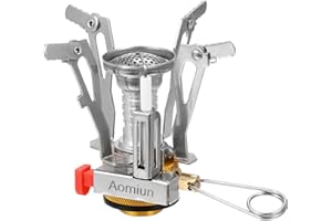 Aomiun Mini Stufa da Campeggio, Mini Fornello da Campeggio a Gas, Bruciatore Compatto Portatile Pieghevole, Fornello a Gas da Campeggio Antivento per Campeggio, Picnic, Escursionismo