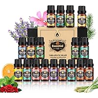 Ätherische Öle 18x10 ml, Teebaum, Lavendel, Eukalyptus, Weihrauch, Zitronengras, Rosmarin, Orange, Minze, Zitrone, Zimt…