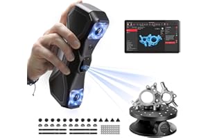 Revopoint MetroX Escáner 3D para Impresión 3D, Precisión hasta 0,01 mm, Exactitud de Grado Metrológico, Hasta 60 fps, Láser Azul, 4 Modos de Escaneo, para Escanear Objetos Metálicos/Oscuros, Avanzado