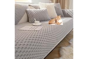 YWQJL Samt Sofabezug Antirutsch 3/2/1/4 Sitzer L Form Sofaüberwurf sofaschutz Katze Sofaschoner,Couch Bezug Ecksofa Schmutzabweisend Sofaschutz Hund Kratzschutz Katze,F-90x160cm