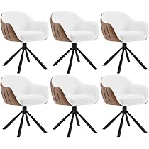 Chaise Pivotante Scandinave WOLTU - Simili Cuir Et Chenille, Pieds Métal, 150kg Capacity