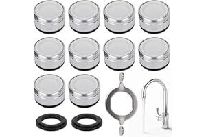 KIKI FANCY Filtro de grifo 10 unidades, Perladores para grifos, regulador de chorro para mejorar el flujo de agua, accesorio de grifo eficiente con colador, filtro de grifo W para el hogar y la cocina, conector