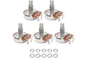 Pxyelec Potentiometer für E-Gitarre, Bass, B250K, langer geteilter Schaft, 18 mm, 5 Stück