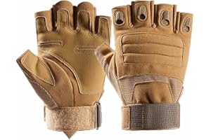 NUCAMPER NuCamp Guantes tácticos de medio dedo Nudillos duros Militares para hombres, Guantes de airsoft sin dedos Pantalla táctil para motocicleta Entrenamiento de combate Ejército Tiro Caza Deportes al aire libre