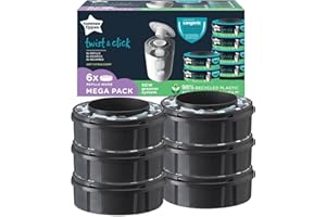 Tommee Tippee Recambios Para Contenedor Para Pañales Avanzado Twist and Click, Paquete de 6 (Solo compatibles con los contenedores Sangenic TEC y Twist and Click)