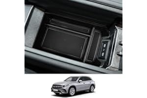 CDEFG Mercedes GLC X254 2024 2025 Caja de almacenamiento Consola Central Apoyabrazos Interior Center Armrest Storage Box, Con Tapete Antideslizante Clase GLC X254 2025 Accesorios del coche (Negro)