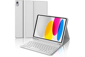 OCCTINGKIND Coque Clavier pour iPad A16 11e Génération 2025/10e Génération 2022, AZERTY Français Housse Clavier Bluetooth Magnétique Détachable avec Porte Crayon pour iPad 10/11eme Gén 10.9/11 Pouces, Gris Clair