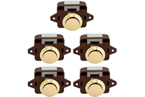 OCGIG 5 Stück Schlüsselloser Türknauf-Schloss für Wohnmobil, Wohnwagen, Schrank, Boot, Wohnmobil, Schrank, Braun, Gold