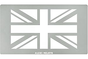 Aleks Melnyk No.430 Metal Stencil, Royal Union Flag, Union Jack, Small Stencil, 1 PC, Template for Wood Burning, Engraving, Crafting, Scrapbook