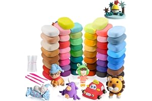 KOKOBOX AIR DOUGH 12 Colore (60pz) Argilla Polimerica da Modellare per Bambini Plastilina Bambini Argilla da Modellare Senza Cottura Pasta Modellabile Bambini Creta Modellare Polymer Foam Clay