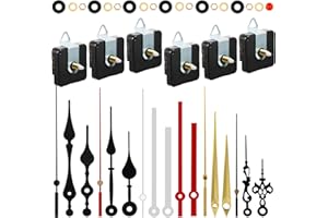 OUTUS 6 Stücke Quarz Uhrwerk Mechanismus uhrwerk für wanduhr uhrwerk mit zeiger mit 6 Paaren Verschiedene DIY Uhrzeiger Batteriebetriebene Ersatzteile Ersatz Motor Kits (20 mm/ 0,8 Zoll)