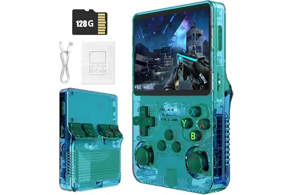 Retro Portable Game Console R36S-avec Système Linux Open Source, 21 000 Jeux Classiques, Écran IPS De 3,5 Po, 64 Go/128 Go, Mini Console De Jeu Portable-Green||128GB