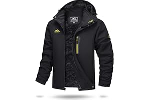 TACVASEN Men's Waterproof Hiking Fleece Jacket Warm Outdoor Skiing Ice Skating Hoodie