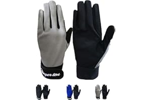 FINGER TEN Guantes de equitación para niños Niños Niños Niñas Guantes de equitación Ecuestre 1 par, Color Negro Azul Verano Agarre cómodo para niños de 5 a 13 años