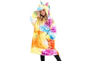 Ceruwum Unicorn Hoodies for Girls, Unicorn Hooded Sweatshirt, Oversized Hoodie Blanket for Kids