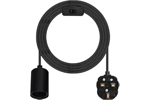 LEDGLE Plug in Pendant Light Cord Durable Hanging Lamp Kit, E27 Light Cord Kit Braided Extension Hanging Ceiling Light Fitting - UK Plug