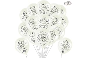 DPKOW 32 St¨¹CK Luftballons Hochzeit, Frisch Verheiratet Ballon MR und Mrs Latexballon, Wei? Hochzeitsballon f¨¹r Engagement Jubil?um Geburtstagsdeko Valentinstag