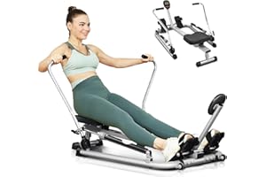 ‎ANCHEER ANCHEER Rudergerät für Zuhause, Rudergerät Klappbar mit 12 Widerstandsstufen & LCD Monitor, Hydraulischer Widerstand Ruderarme platzsparend faltbar Bis 120 kg Belastbarkeit