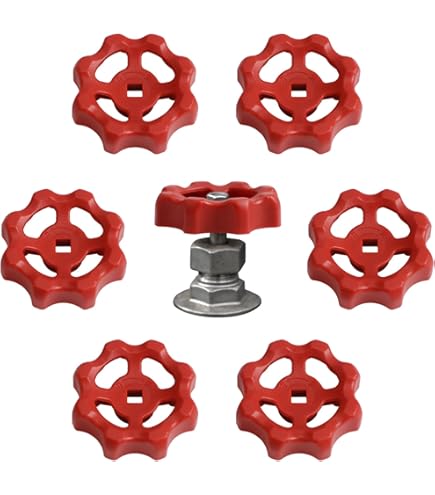 Maniglia Per Rubinetto In Ghisa 6x6cm - Sostituzione Per Valvole Estern/Interne, Colore Rosso