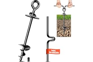 ACIELANNA Ancoraggio a Terra per Cani di piccola, media e grande taglia fino a 220 libbre, Antiruggine Paletto a Spirale per Cani per Giardino, Cortile, Campeggio, Spiaggia(Nero)