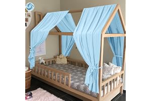 HOTUT Prinsessa sänghimmel, 2 stycken sängkläder tillbehör, 100 % ekologisk muslin bomull sänghimmel dekorationsset, himmelsb