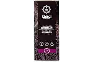 khadi CIEMNY BRĄZ roślinna farba do włosów, zanurza włosy w głębokiej, połyskującej czekoladzie do czarnego brązu, w 100% roślinna, naturalna i wegańska, certyfikowane kosmetyki naturalne, 100g