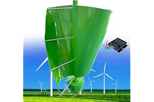 FABLESTORYEM éolienne 12000W,12V 24V 48V éolienne Verticale à Arbre de Lévitation Magnétique Hélicoïdal,Générateur à Aimant Permanent Triphasé,avec Contrôleur,pour Maison/Terrasse/Chalet/Camping-Car,B-24V