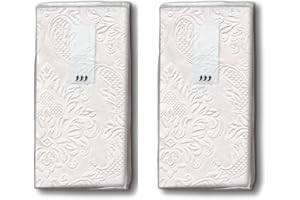 Taschentücher bedruckt 20 Taschentücher 2 Packungen á 10 Taschentücher Moments Ornament Pearl - Uni Perlmutt mit geprägten Ornamenten/Hochzeit/Freudentränen