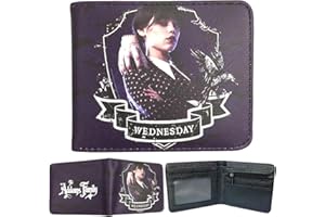 TOMICY Porte Monnaie Enfant Mercredi Portefeuille Anime Comics Portefeuille Fille Porte Monnaie avec Porte-Cartes De Poche Porte-Monnaie Hommes Femmes Mini Mignon Mercredi Portefeuille