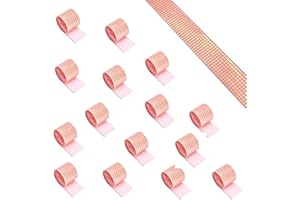 MESOAR 7200Pcs Mirrors Mosaic Tiles Disco Ball Mirror Tiles Self-Adhesive Real Square Glass Mirror DIY Tiles for Craft DIY,Silver Rose Gold,15 Sheets (Rose Gold)