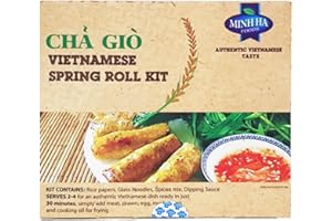 VMART VN Minh Cha Gio Vietnamese Spring Roll Kit 135g - Contains (Rice Paper, Glass Noodles, Spices Mix, Dipping Sauce)