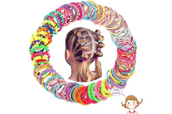 100 Pièces Elastique Cheveux Bebe, XCOZU Petits Elastique Cheveux Fille Lot Elastique Cheveux Enfant, Mini Chouchou Enfant Multicolor Accessoires Cheveux Enfants