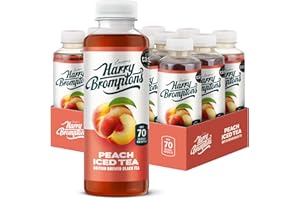 Harry Brompton's London Ice Tea. Made with Real Black Tea and Peach Juice. 70 Calories, No Artificial Sweeteners, Antioxidant-Rich and High in Vitamin C. 500ml (Pack of 12).
