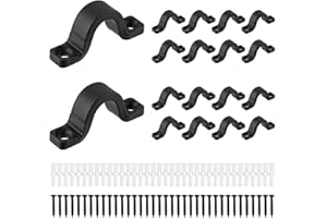 HonQiShiMY 18 Pezzi Anelli a U Portanti, Piastra Oculare, Ganci a Soffitto e di Fissaggio per Montaggio a Parete, antiruggine, Ganci di Fissaggio per Oggetti Sospesi, Tende da Sole