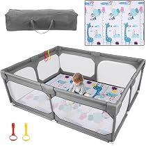 Laufstall Baby 127x127cm Laufgitter Baby Mit Netz U Produktbild-Vorschau 8