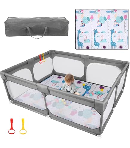 Sentasi Laufstall Für Baby | Faltbar Mit 50 Bällen | Atmungsaktives Netz & Reißverschluss | Für Drinnen & Draußen