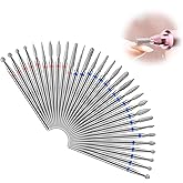 Hugwish 30pcs Nail Drill Bits for Electric Manicure Cutter Nail Drill Bits for Polishing Gel Removal Dead Skin Manicure Tools