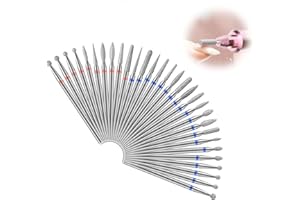 Hugwish 30pcs punte fresa unghie per Fresa Manicure Elettrica 3/32, ricambi fresa per unghie, punta fresa rimozione gel per Lucidatura,Rimozione Gel, Pelle Morta, Strumenti per Manicure