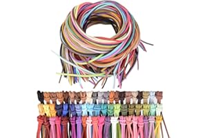 MEJOSER 60m 60 Couleurs 3mm Cordon en Cuir Faux Fils 1M par Couleur pour DIY Bijoux Bracelet Collier Création de Bricolage Artisanat Travaux Manuels (Multicolore)