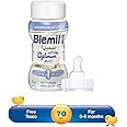 Blemil Plus 1 Optimum ProTech Ready To Feed Infant Formula Milk | 0-6 Months | Triple Protection with Osteopontin, HMO and MFG | Immune System |Brain and Eyesight development | RTF 70ml with Teats