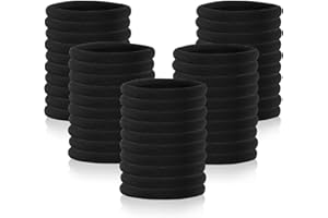 Sularpek 50 elastici per capelli neri 8 mm morbidi senza cuciture nessun danno per coda di cavallo