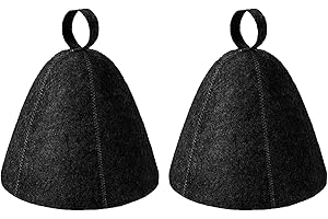 XIANSHI 2 Stück Saunahut,Sauna Hut,Filz Herren Mütze,Saunamütze Damen Filzhut,Hut Duschhaube Filz-Saunahut,Filzkappe Hat Lustig Mütz,Saunahüte (Schwarz)