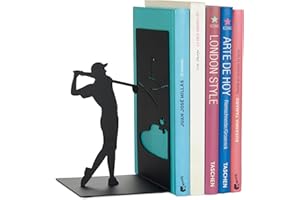 Balvi Bookend Backswing Colour black Book support with golf player Metal