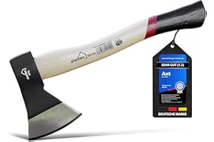 siwitec Holzaxt SH-80, Axt mit Hickory-Stiel und C45 Carbon Klinge, Länge: 36 cm, Kopfgewicht: 800 g, Beil, Spaltaxt Holz, Universalaxt, Beil