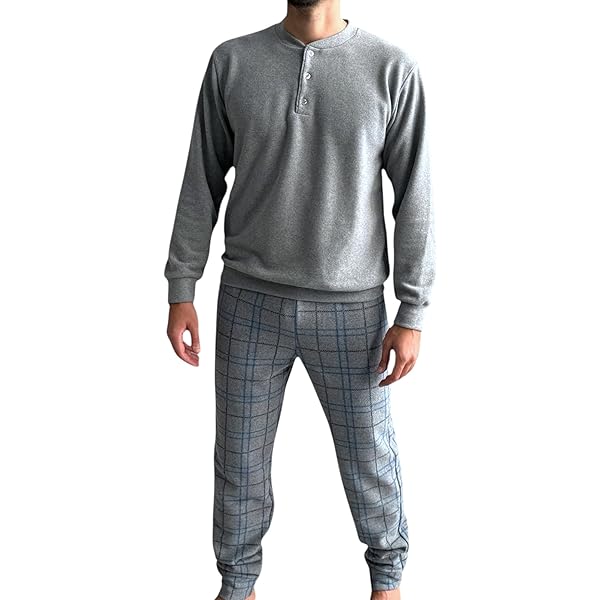 Pigiama Uomo Invernale In Punto Milano - 50% Cotone 50% Poliestere - Comodo E Caldo - Made In Italy - Foto 7