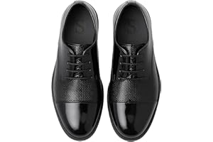 SIRRI Jungen Gepunktete Derby-Schuhe aus Lackleder mit Schnürung, formelle Hochzeits- und Ballschuhe