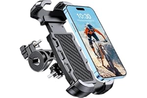 Mohard Velo Uchwyt na telefon obrotowy, [Obsługa jedną ręką] Uchwyt na telefon motocyklowy antywibracyjny kompatybilny z iPhone 14/13/12 Pro Max, do 6,8'', rowerowy uchwyt na telefon górski