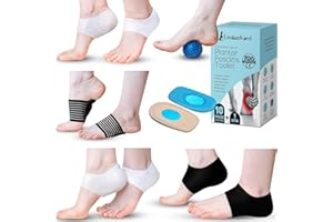 LEOLAMVAED Plantar Fasciitis Relief, Silicone Gel Heel Protectors, Heel Cups for Heel pain & Heel Spur Relief, Cushioned Arch Support Sleeves, Spiky Plantar Fasciitis Ball for Massage (11 Pieces/Pack)